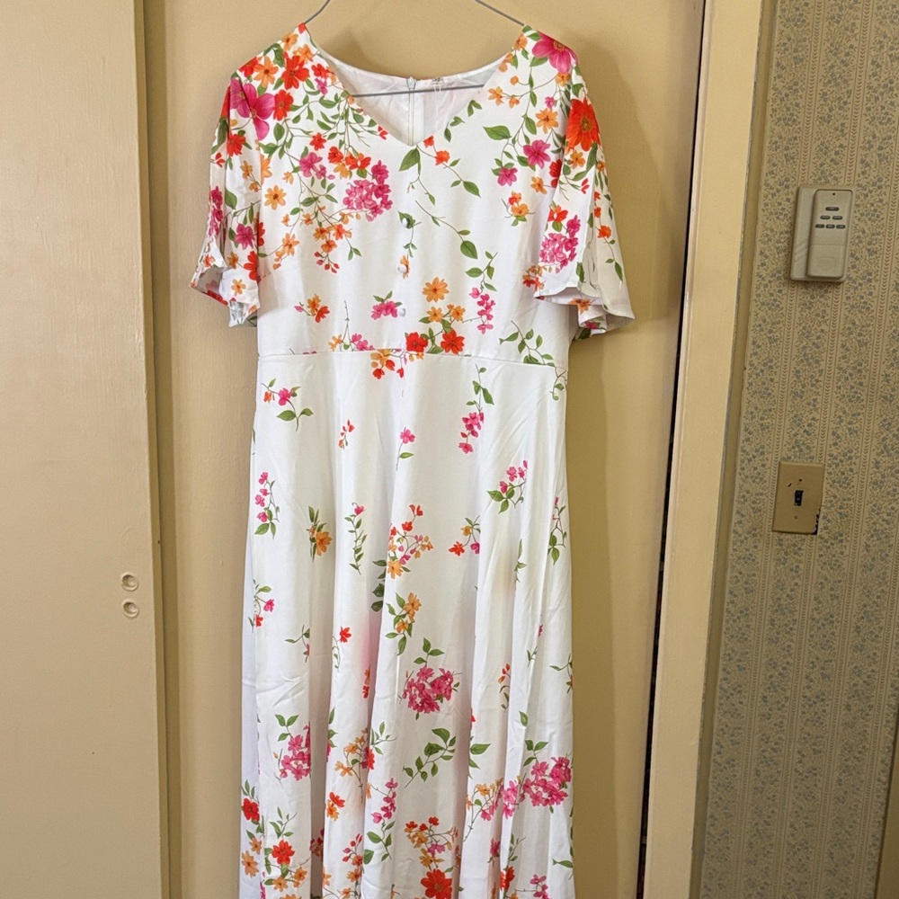 Floral White Dress